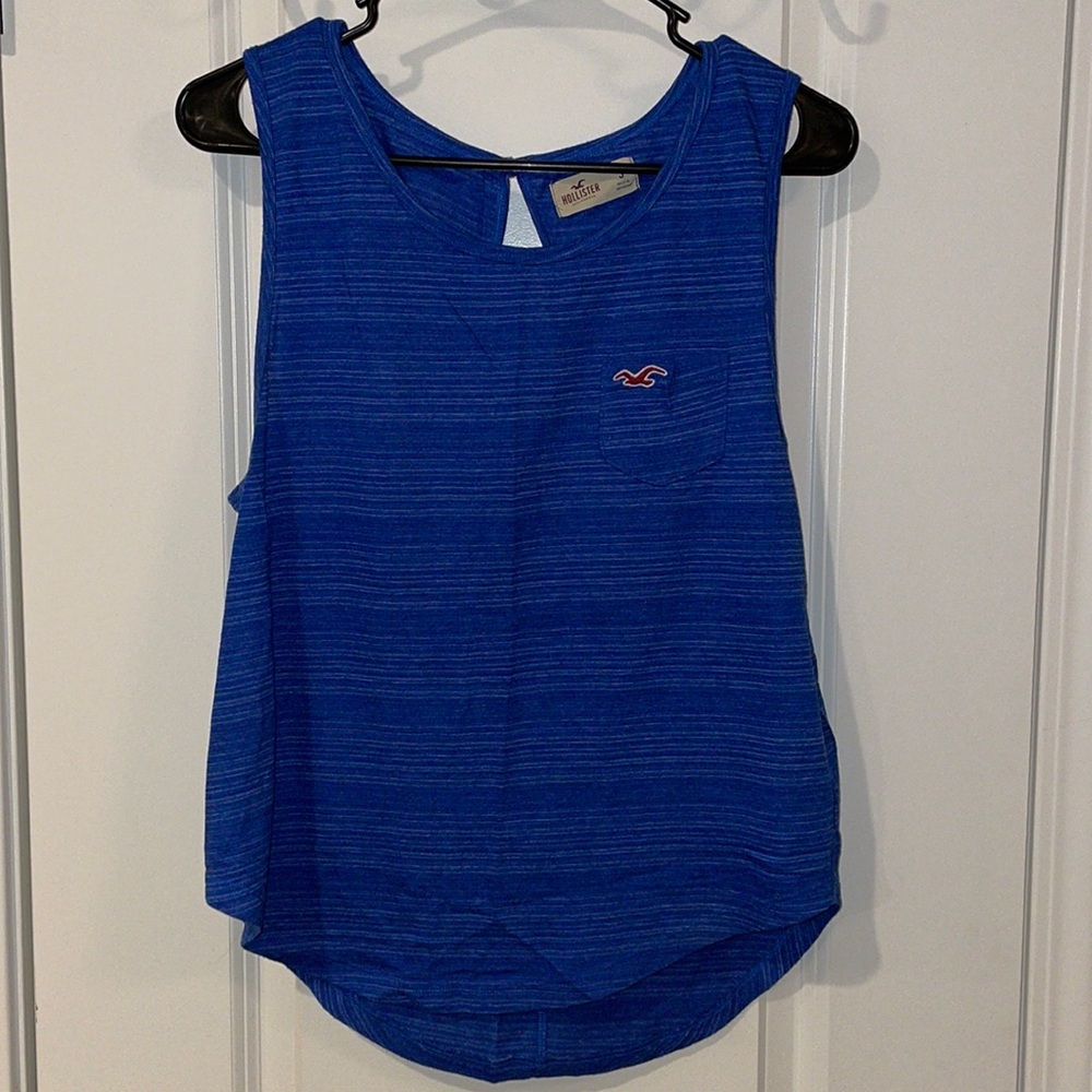 Blue Hollister Tank w/ Keyhole Back